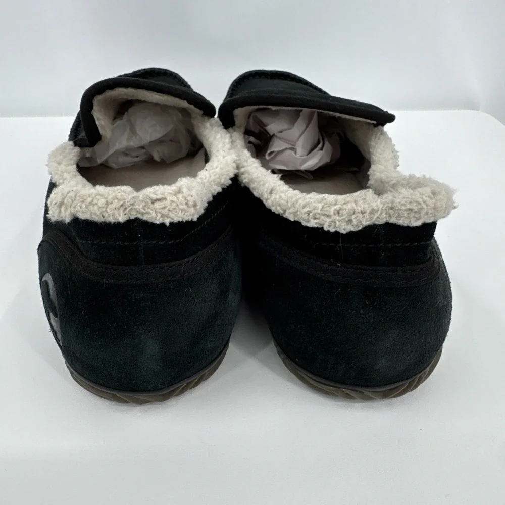 SOREL Mens Dude Moc‎ Slipper - Black Suede Men's Size 13 Vulcanized Rubber Sole